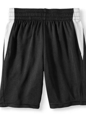 Athletic Works Black Mesh Shorts with White Side Panels